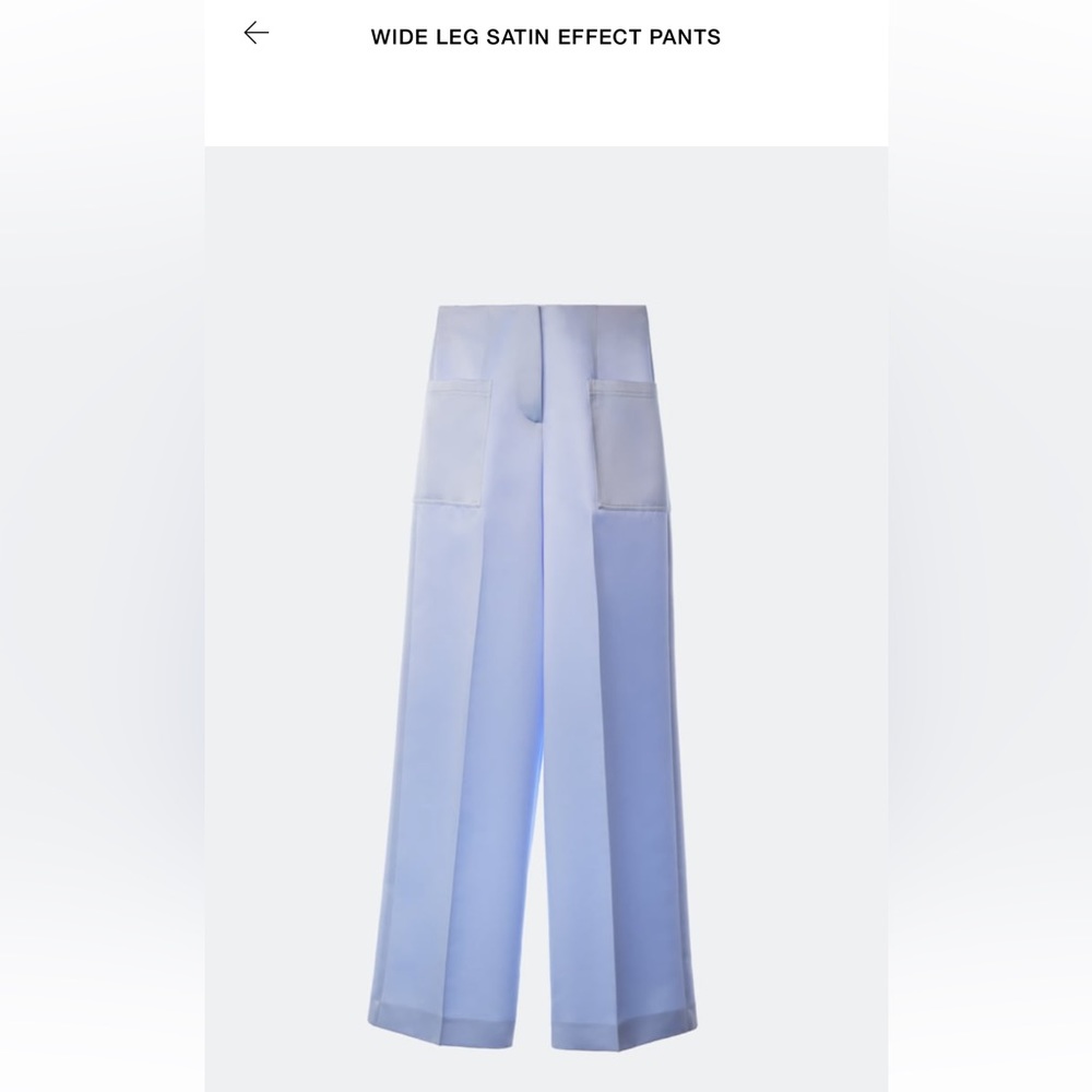 Zara satin effect wide leg pants